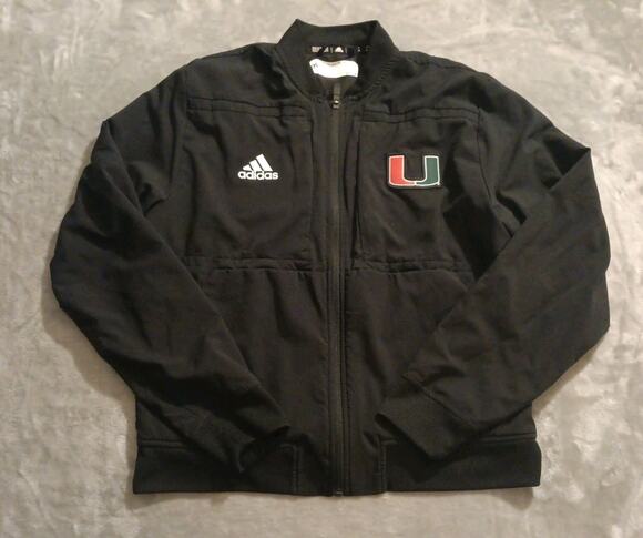 adidas Other - Miami Hurricanes Adidas Full Zip Up Jacket Mens Medium